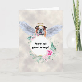Pet Memorial English bulldog hund angel vingar dik Kort