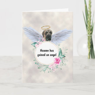 Pet memorial English mastiff hund angel vingar dik Kort