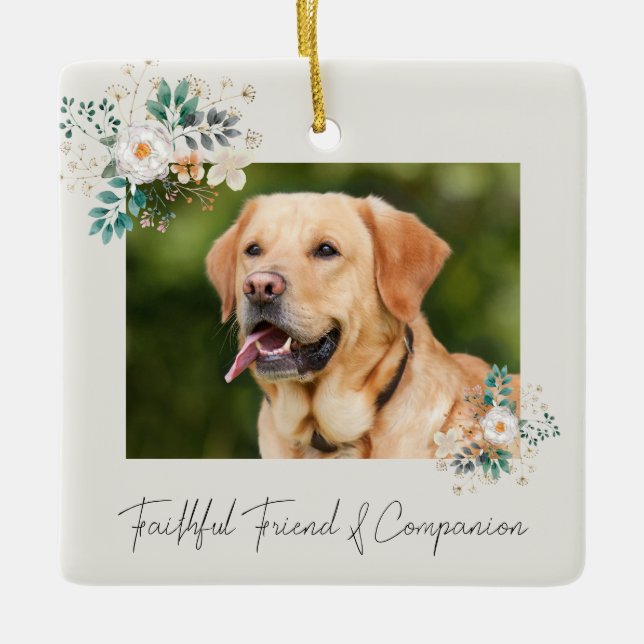 Pet Memorial "Faithful Friend & Assion" Julgransprydnad Keramik (Framsida)