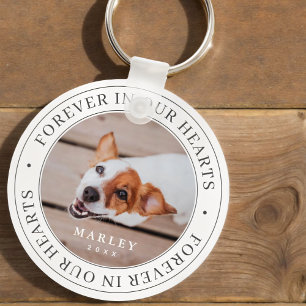 Pet Memorial för alltid i vårt moderna foto Nyckelring