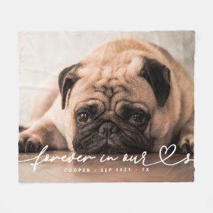 Pet Memorial for Hearts Simple Modern Photo Fleecefilt