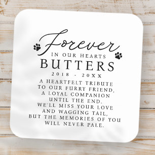 Pet Memorial Forever i vår moderna Chic Hearts Mod Fyrkantigt Klistermärke