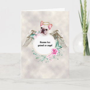 Pet memorial Fransk bulldog angel vingar dikt Kort