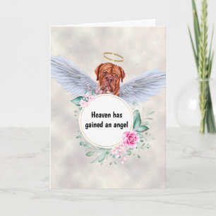 Pet memorial Fransk mastiff hund angel vingar dikt Kort
