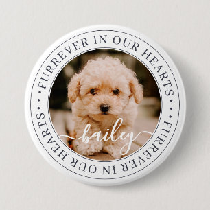 Pet Memorial Furrever i vår Hearts Chic Photo Knapp