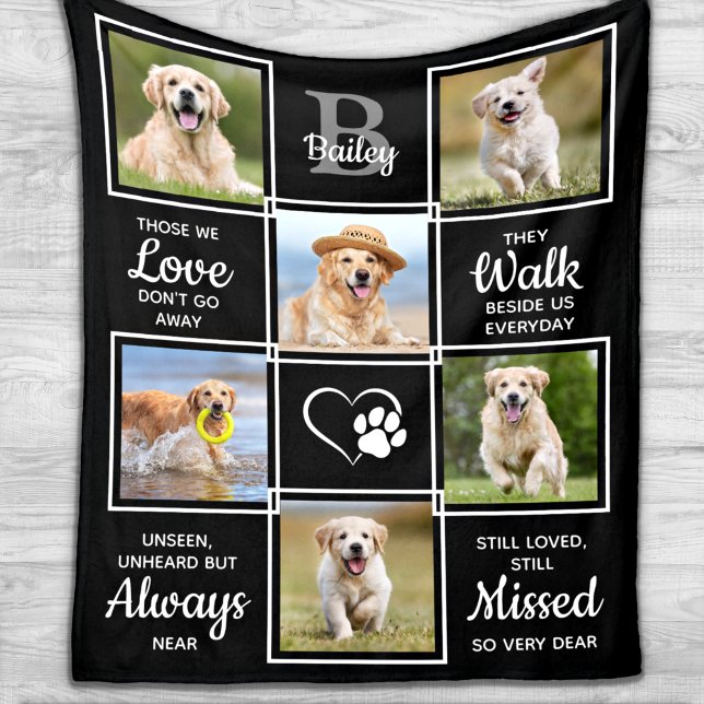 Pet Memorial Gift - Hund Remembran Photo Collage Fleecefilt (Skapare uppladdad)