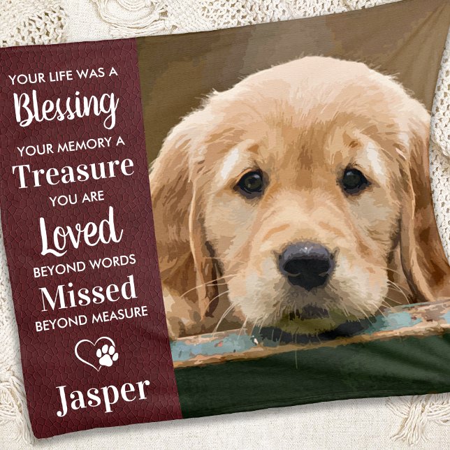 Pet Memorial Gift Personlig Cat Hund Pet-förlust Fleecefilt (Skapare uppladdad)