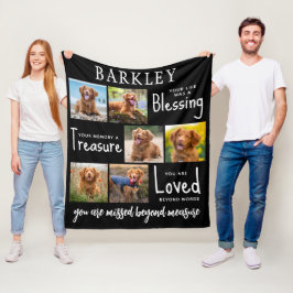 Pet Memorial Gift - Personlig Hund Loss 6 foto Fleecefilt