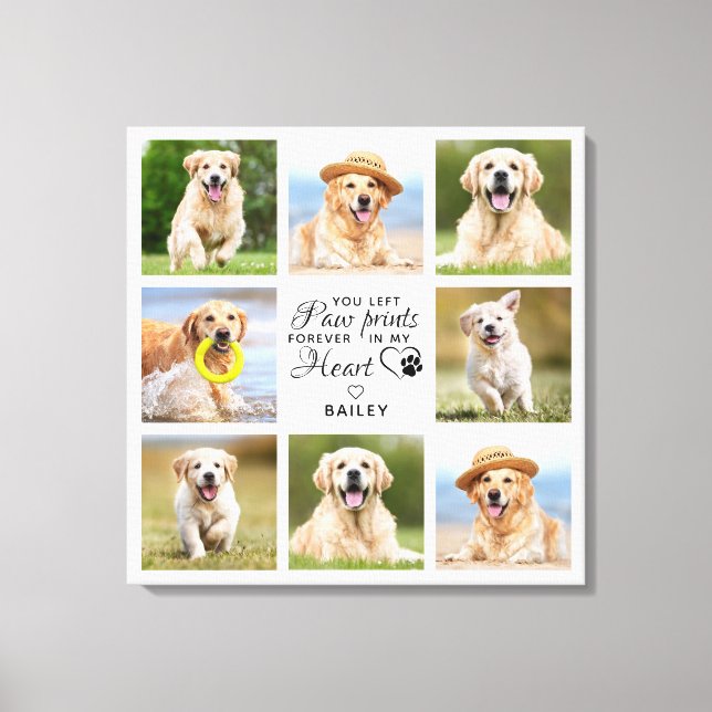 Pet Memorial Gift Pet Loss Keepsakys Photo Collage Canvastryck (Framsida)