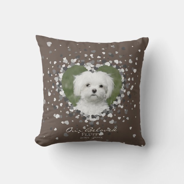 Pet Memorial Heart of Hearts Confetti Neutralt Kudde (Framsida)