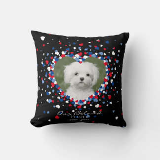 Pet Memorial Heart of Hearts Confetti Patriotic Kudde