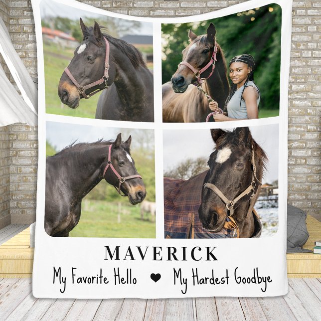 Pet Memorial Horse Memory Personlig Photos Fleecefilt (Skapare uppladdad)