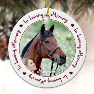 Pet Memorial Horse Photo in Loving Memory Julgransprydnad Keramik