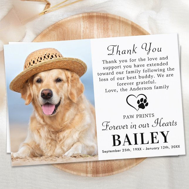 Pet Memorial Hund Loss Modern Photo Sympathy Tack Kort (Skapare uppladdad)