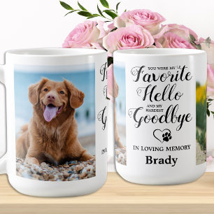 Pet Memorial Hund Paw Skriv ut Anpassningsbarna Pe Kaffemugg