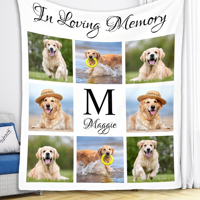 Pet Memorial i Loving Memory Photo Collage Fleecefilt (Skapare uppladdad)