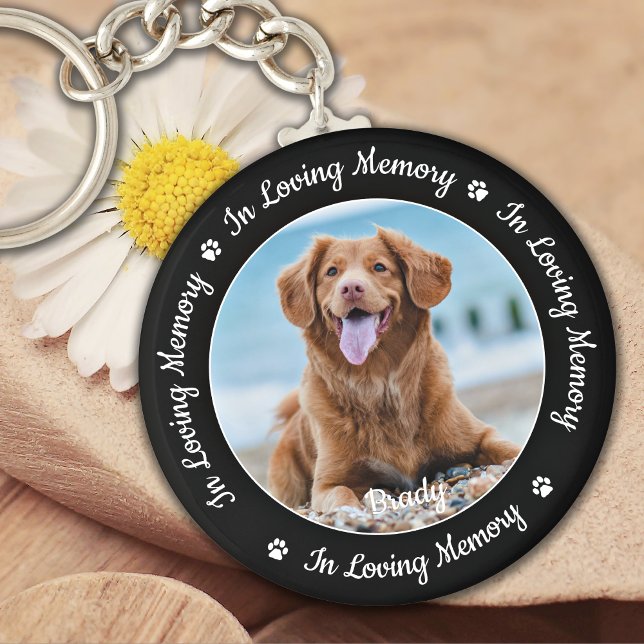 Pet Memorial in Loving Memory Hund Photo Nyckelring (Skapare uppladdad)