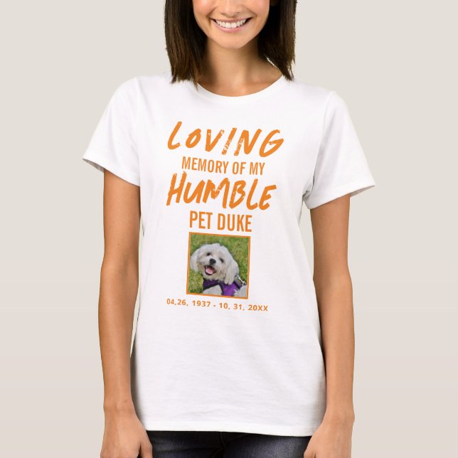 Pet Memorial in Loving Memory Hund Photo T Shirt (Framsida)