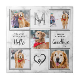 Pet Memorial Keepsak 5 Photo Collage Hund Kakelplatta