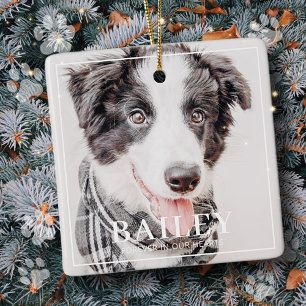 Pet Memorial Keepsak för alltid i vårt foto med Julgransprydnad Keramik