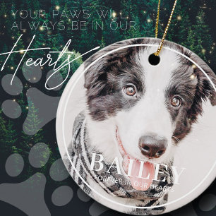 Pet Memorial Keepsak för alltid i vårt foto med Julgransprydnad Keramik