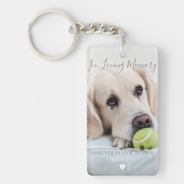 Pet Memorial Keepsake Gift Dog Photo Nyckelring (Framsidan)