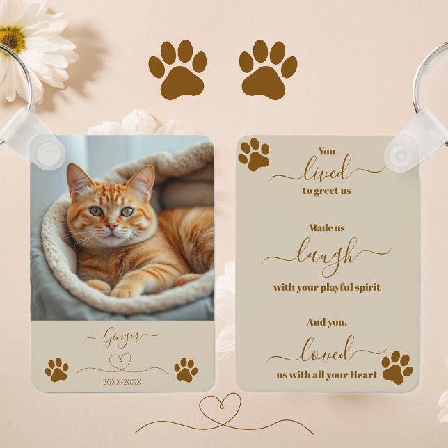 Pet Memorial Keepsaké Nyckelring (Pet Memorial Keepsake Keychain Cat-Family )