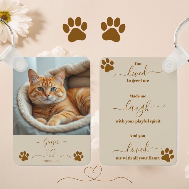 Pet Memorial Keepsaké Nyckelring (Pet Memorial Keepsake Keychain-Cat Remembrance)