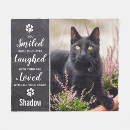 Pet Memorial Keepsaki Cat Photo Fleecefilt