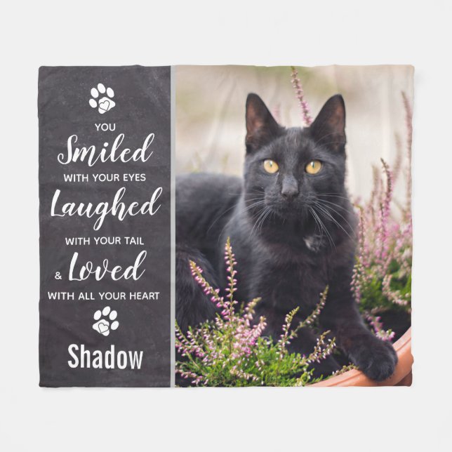 Pet Memorial Keepsaki Cat Photo Fleecefilt (Framsidan (Horisontell))