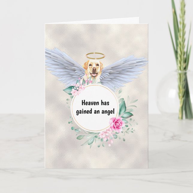 Pet memorial Labrador hund angel vingar dikt Kort (Framsida)