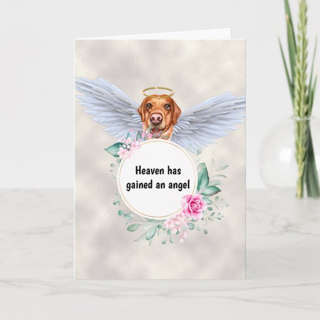 Pet memorial Labrador hund angel vingar dikt Kort (Framsida)