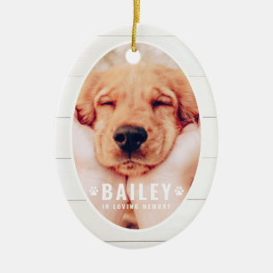 Pet Memorial Land Rustic Tassar Photo Julgransprydnad Keramik