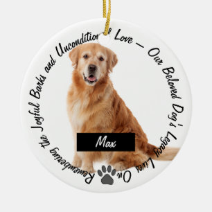 Pet Memorial Legacy lever på Keepsakes Hund Photo Julgransprydnad Keramik