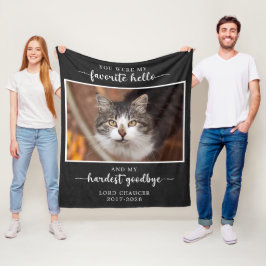Pet Memorial Loss Sympathy Hardest Adjö Photo Fleecefilt