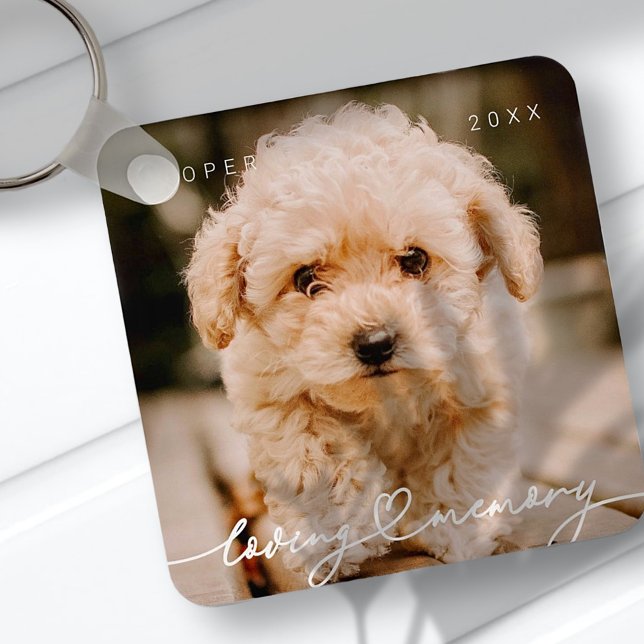 Pet Memorial Loving Memory Simple Modern Photo Nyckelring (Skapare uppladdad)