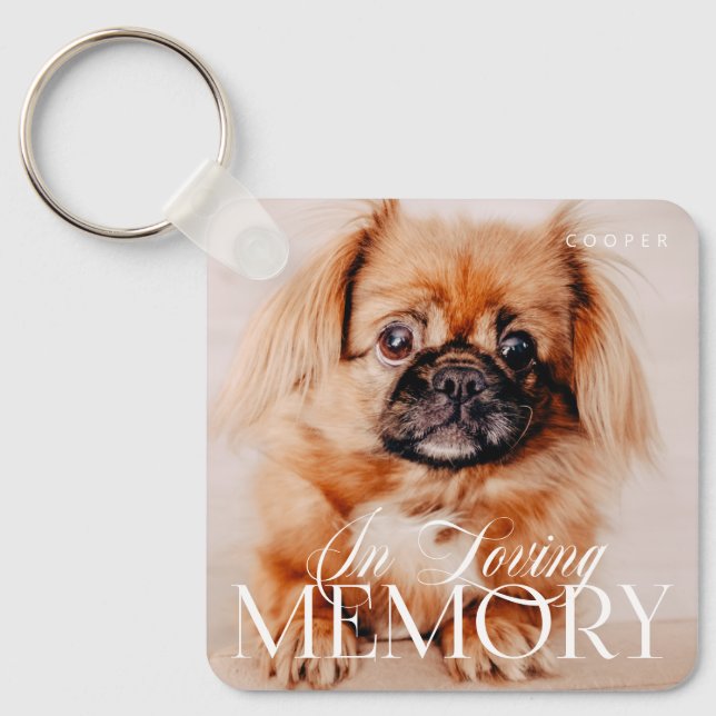 Pet Memorial Loving Memory Simple Modern Photo Nyckelring (Framsida)