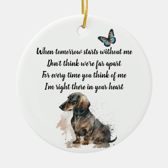 Pet Memorial med underbar ord. Helt redigerbart Julgransprydnad Keramik (Framsidan)