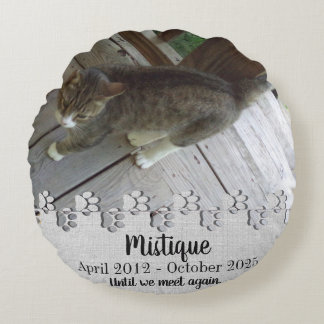 Pet Memorial Memory Beloved Keepsaké Rund Kudde