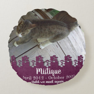 Pet Memorial Memory Beloved Keepsaké Rund Kudde