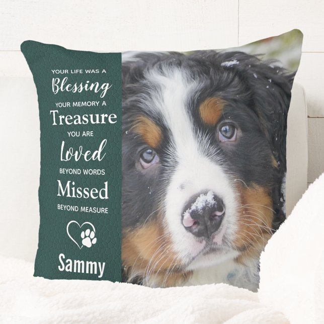 Pet Memorial Memory Dikt 2 Hund Photo Kudde (Skapare uppladdad)