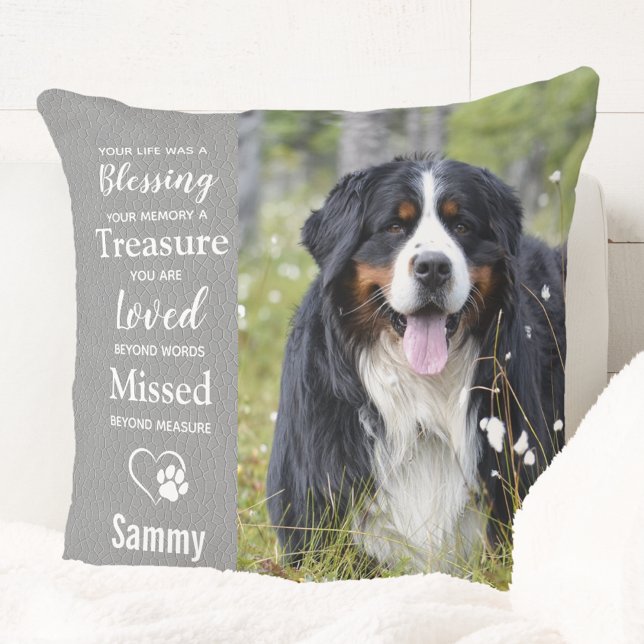 Pet Memorial Memory Gift Anpassningsbar Hund Photo Kudde (Skapare uppladdad)