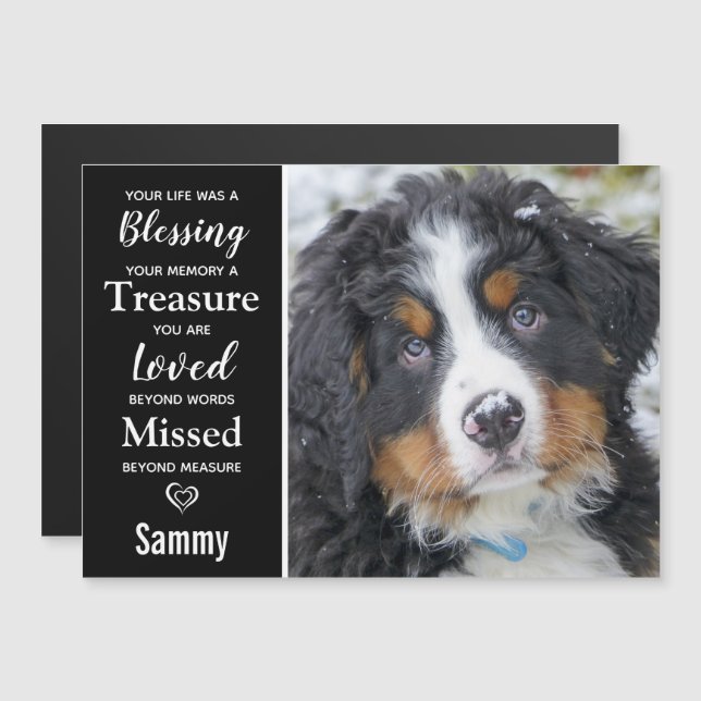 Pet Memorial Memory Magnet (Fram/baksida)