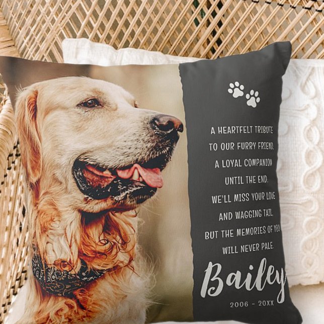 Pet Memorial Memory Modern Simple Photo Kudde (Skapare uppladdad)