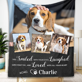 Pet Memorial Memory Personlig 4 Photo Fleecefilt