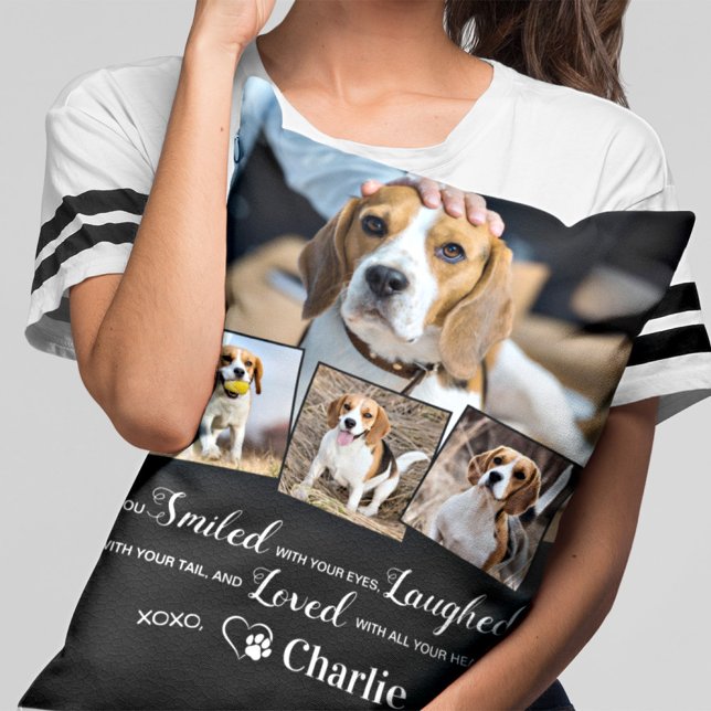 Pet Memorial Memory Personlig 4 Photo Prydnadskudde (Skapare uppladdad)