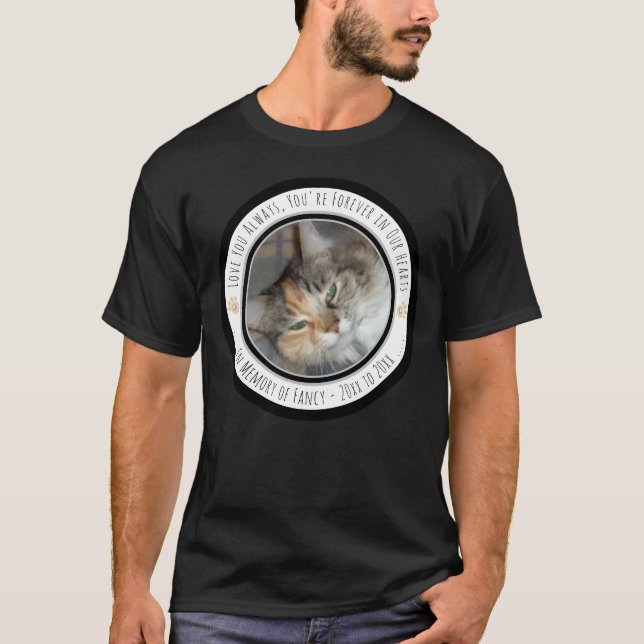 Pet Memorial Memory Photo T Shirt (Framsida)