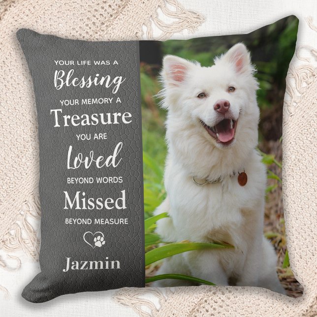 Pet Memorial Memory Quote Hund Photo Kudde (Skapare uppladdad)