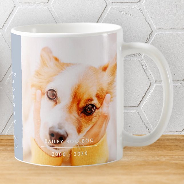 Pet Memorial Memory Quote Modern Simple Photo Kaffemugg (Skapare uppladdad)