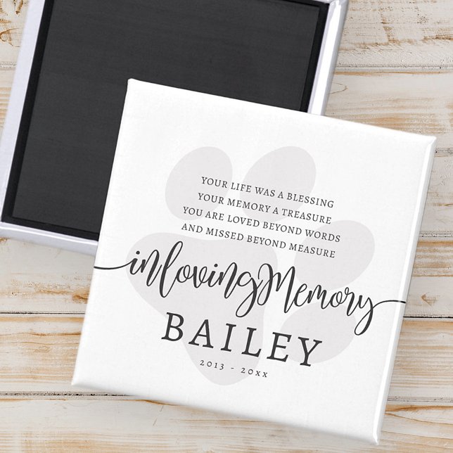 Pet Memorial Modern Elegant Enkel Chic Tass Magnet (Skapare uppladdad)